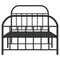 vidaXL Metal Bed Frame without Mattress with Footboard Black 100x190cm