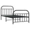 vidaXL Metal Bed Frame without Mattress with Footboard Black 100x200cm