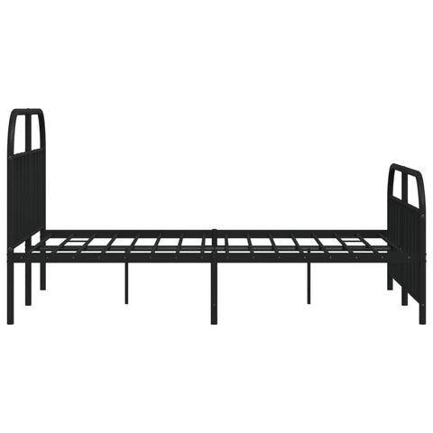 vidaXL Metal Bed Frame without Mattress with Footboard Black 140x190cm