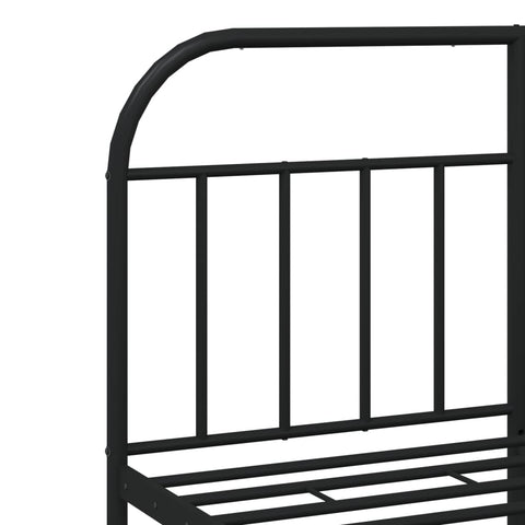 vidaXL Metal Bed Frame without Mattress with Footboard Black 140x190cm
