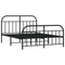 vidaXL Metal Bed Frame without Mattress with Footboard Black 160x200cm