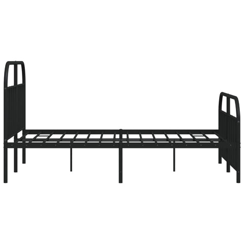 vidaXL Metal Bed Frame without Mattress with Footboard Black 160x200cm