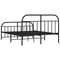 vidaXL Metal Bed Frame without Mattress with Footboard Black 160x200cm