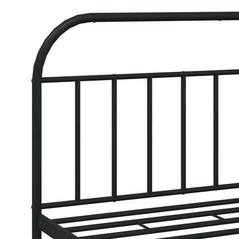 vidaXL Metal Bed Frame without Mattress with Footboard Black 160x200cm
