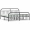 vidaXL Metal Bed Frame without Mattress with Footboard Black 193x203cm