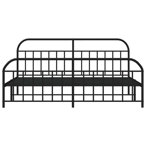 vidaXL Metal Bed Frame without Mattress with Footboard Black 193x203cm
