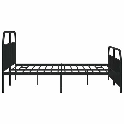 vidaXL Metal Bed Frame without Mattress with Footboard Black 193x203cm