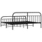 vidaXL Metal Bed Frame without Mattress with Footboard Black 193x203cm
