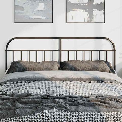 vidaXL Metal Headboard Black 180 cm