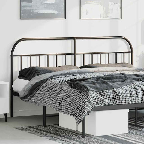 vidaXL Metal Headboard Black 180 cm