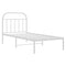 vidaXL Metal Bed Frame without Mattress with Headboard White 90x190cm