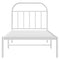 vidaXL Metal Bed Frame without Mattress with Headboard White 90x190cm