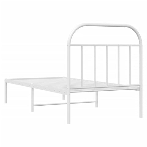 vidaXL Metal Bed Frame without Mattress with Headboard White 90x190cm