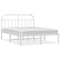 vidaXL Metal Bed Frame without Mattress with Headboard White 140x190cm