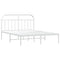 vidaXL Metal Bed Frame without Mattress with Headboard White 140x190cm