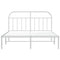 vidaXL Metal Bed Frame without Mattress with Headboard White 140x190cm