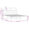 vidaXL Metal Bed Frame without Mattress with Headboard White 140x190cm