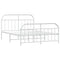 vidaXL Metal Bed Frame without Mattress with Footboard White 160x200cm