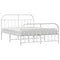 vidaXL Metal Bed Frame without Mattress with Footboard White 160x200cm