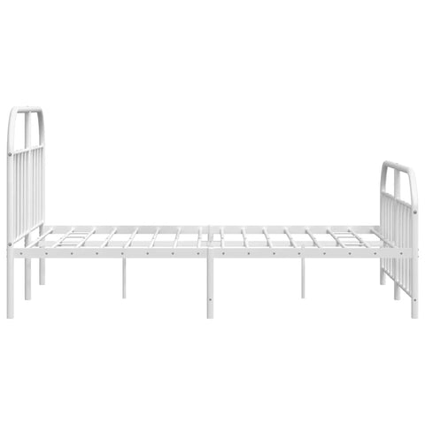 vidaXL Metal Bed Frame without Mattress with Footboard White 160x200cm