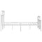 vidaXL Metal Bed Frame without Mattress with Footboard White 160x200cm