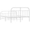 vidaXL Metal Bed Frame without Mattress with Footboard White 160x200cm