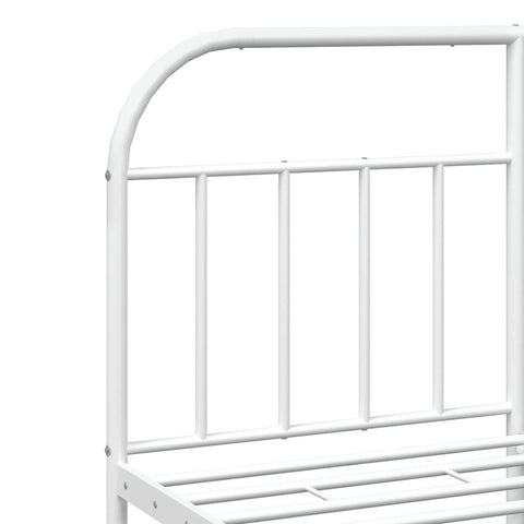 vidaXL Metal Bed Frame without Mattress with Footboard White 160x200cm