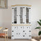 vidaXL Highboard Corona White 112x43x196 cm Solid Wood Mexican Pine