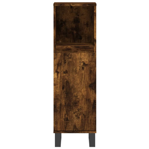 vidaXL 3 Piece Bathroom Cabinet Set Smoked Oak Engineered Wood