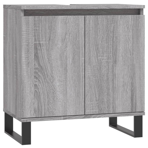 vidaXL 3 Piece Bathroom Cabinet Set Grey Sonoma Engineered Wood