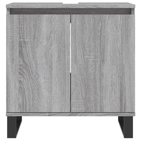 vidaXL 3 Piece Bathroom Cabinet Set Grey Sonoma Engineered Wood