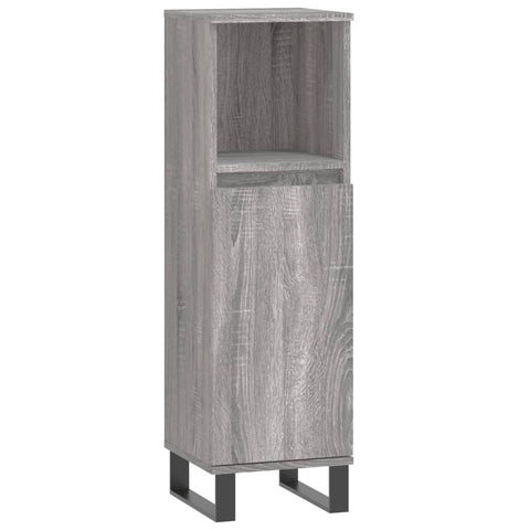 vidaXL 3 Piece Bathroom Cabinet Set Grey Sonoma Engineered Wood