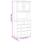 vidaXL Highboard ALTA White 77x35x165 cm Solid Wood Pine