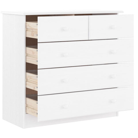 vidaXL Chest of Drawers ALTA White 77x35x73 cm Solid Wood Pine