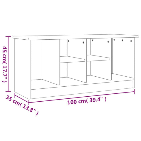 vidaXL Shoe Bench ALTA White 100x35x45 cm Solid Wood Pine