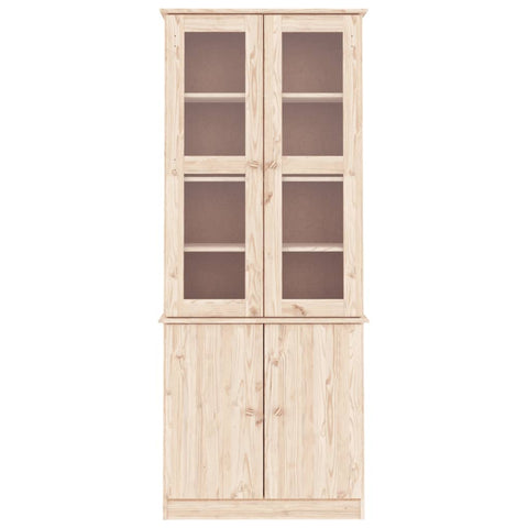 vidaXL Glass Display Cabinet ALTA 77x35x186.5 cm Solid Wood Pine