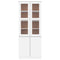 vidaXL Glass Display Cabinet ALTA White 77x35x186.5 cm Solid Wood Pine