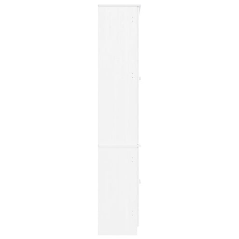 vidaXL Glass Display Cabinet ALTA White 77x35x186.5 cm Solid Wood Pine