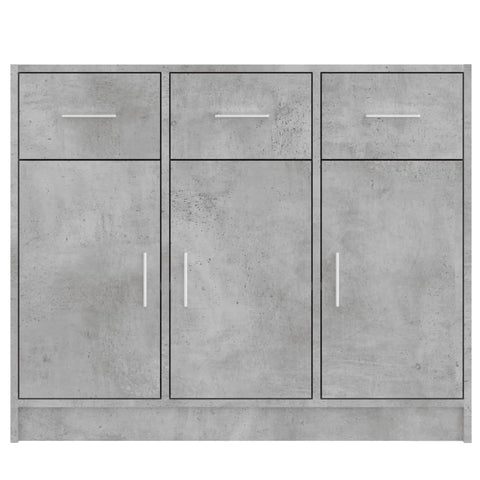 vidaXL Sideboard Concrete Grey 91x28x75 cm Engineered Wood