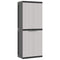 vidaXL Outdoor Storage Cabinet Grey and Black 65x37x165 cm PP