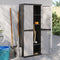 vidaXL Outdoor Storage Cabinet Grey and Black 65x37x165 cm PP