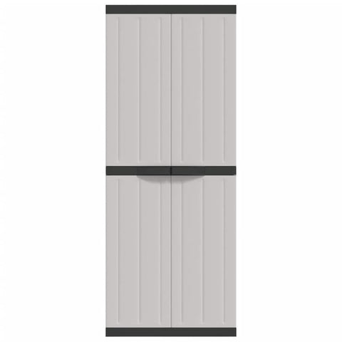 vidaXL Outdoor Storage Cabinet Grey and Black 65x37x165 cm PP