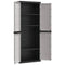 vidaXL Outdoor Storage Cabinet Grey and Black 65x37x165 cm PP