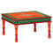 vidaXL Coffee Table Orange Hand Painted Solid Wood Mango