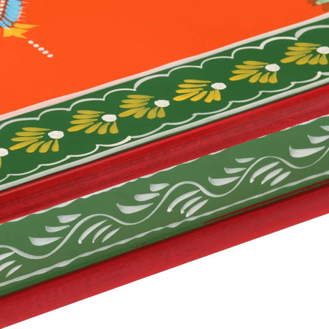 vidaXL Coffee Table Orange Hand Painted Solid Wood Mango