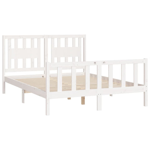 vidaXL Bed Frame without Mattress White Solid Wood Pine 120x200 cm
