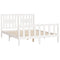 vidaXL Bed Frame without Mattress White Solid Wood Pine 140x200 cm