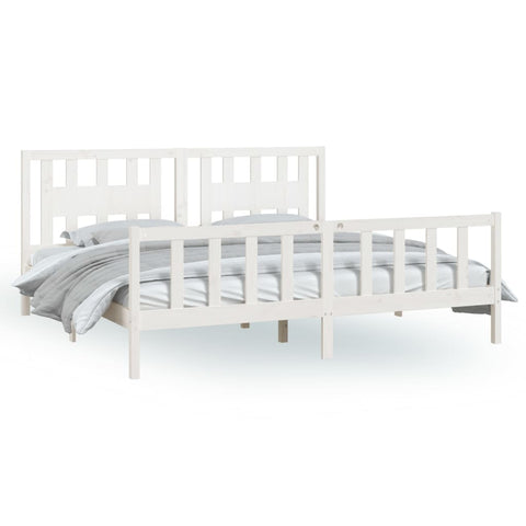 vidaXL Bed Frame without Mattress White Solid Wood Pine 200x200 cm