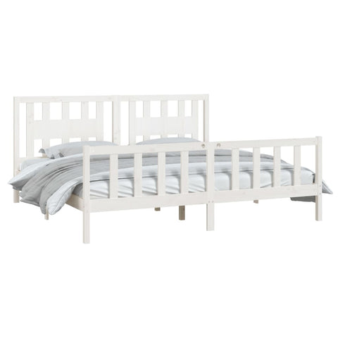 vidaXL Bed Frame without Mattress White Solid Wood Pine 200x200 cm