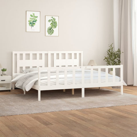 vidaXL Bed Frame without Mattress White Solid Wood Pine 200x200 cm